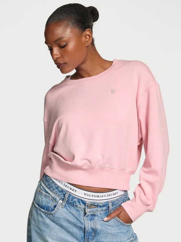 Off-Duty Terry Crop Crewneck Sweatshirt